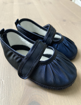 Aletta, scarpa in raso blu, taglia 18, €20+Ss
