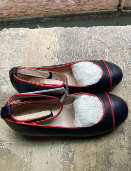 Ballerine pelle blu profili rossi Il Gufo n29 nuove €40+sp