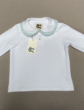 Romy June Rouches Polo Long sleeves Tg1/2-3/4-5/6 €40+ss