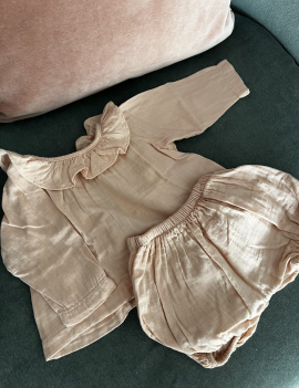 Completino rosa pesca POUDRE ORGANIC, tg 1 mese (veste grande), 30 euro + SS