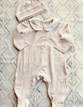 Tutina in cotone biologico tg. 1mese Filobio + cuffietta abbinata 35 Euro