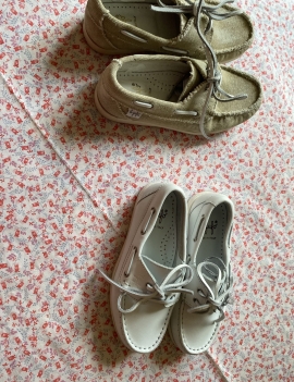 Scarpa da barca in pelle bianco ottico archivio  Il Gufo €35