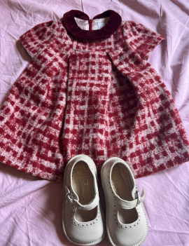 Abitino in lana con collo in velluto tg 9 mesi (non veste molto) 35 euro