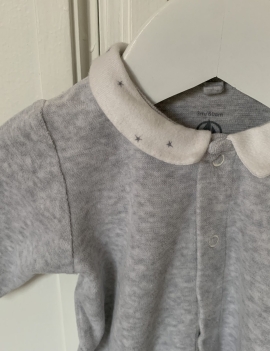 Tutina grigia in ciniglia con colletto PETIT BATEAU 3 Mesi 30€+ss